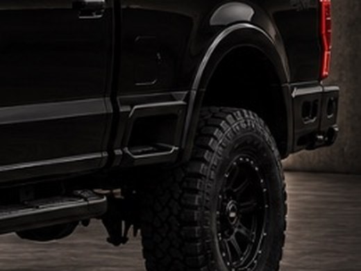 Rear bed and receiver area of a lifted truck